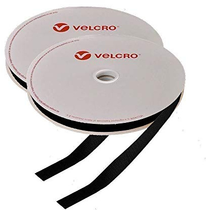 100 mm Velcro® märkeskrok och ögla svart sy på 10 m rullar
