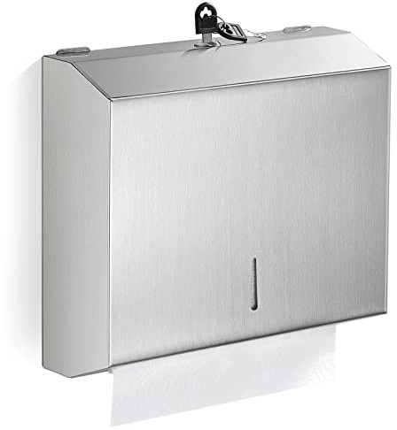 Dispensador de Toallas de Papel para Montaje en Pared Comercial, dispensador de Toalla de Papel de Mano multifold C, sostenedor de Tejido de Acero Inoxidable