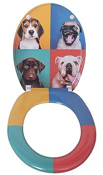 VEREG Duroplast WC-Sitz Hang out mit Absenkautomatik für geräuschloses Schließen, ovale Form, angenehmer Sitzkomfort, max. belastbar bis 150 kg