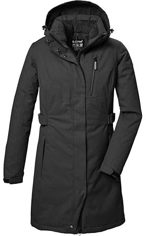 killtec Damen Kow 303 Wmn Prk Funktionsparka/Parka Mit Abzippbarer Kapuze, Anthrazit Melange, 36 EU