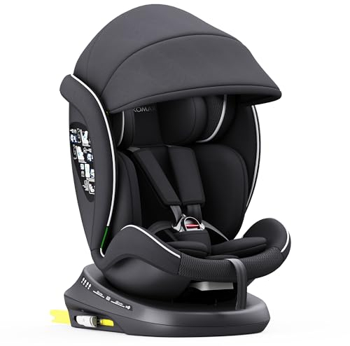 XOMAX 946i Kindersitz drehbar 360° mit ISOFIX, Liegefunktion I mitwachsend I 0-36 kg, 0-12 Jahre, Gruppe 0/1/2/3 I 5-Punkt-Gurt und 3-Punkt-Gurt I Bezug abnehmbar, waschbar I ECE R129