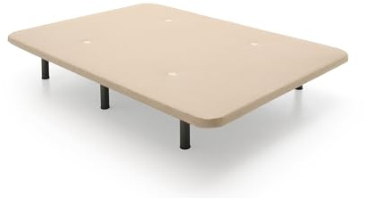 HOGAR24 ES - Base Tapizada en Color Beige - Tejido 3D Transpirable - Estructura Reforzada - Estabilidad y Durabilidad - Incluye Juego de 6 Patas de 26 cm - Medida: 150x200 cm