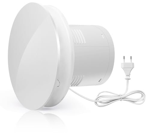 Zosudull Badlüfter 100mm mit Rückschlagklappe 34dB Leiser Abluftventilator Rohrventilator 100mm IPX4 2200u/min 95m³/h für Badezimmer, WC, Garage,Gewächshaus, Keller
