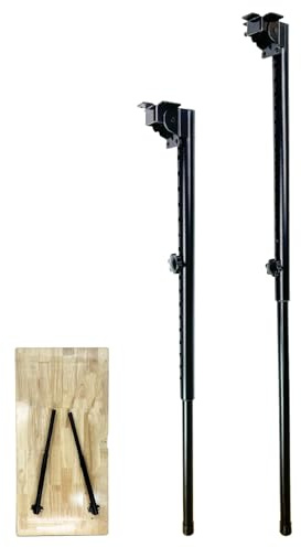 Benbuoo Folding Adjustable Table Legs 27 to 41 inch, Metal Telescopic Storage Desk Legs for Outdoor Camper, RV, Coffee Dinner Table, Tabletops, Kitchen, DIY Bar Desk, Tablesaw, 2pcs Black
