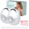 Breast Pump Hands-Free, [4 Modes & 12 Levels] Double Wearable Strong Suction Pump, [Portable & Lightweight] Include 10PCS Flange Inserts 13/15/17/19/21mm & Nipple Ruler for Moms Breastfeeding (Clear)