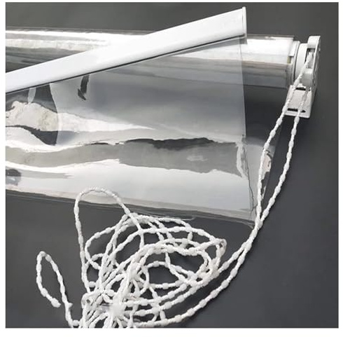 Plastica in Pvc Tapparella Avvolgibile,Tenda a Rullo Trasparente per Esterni,Tenda Antipioggia Isolamento Termico Antipolvere,per Giardini,Balconi,Bagno,Ufficio,Larghezza x Altezza(W90*H120cm/W35.43*H
