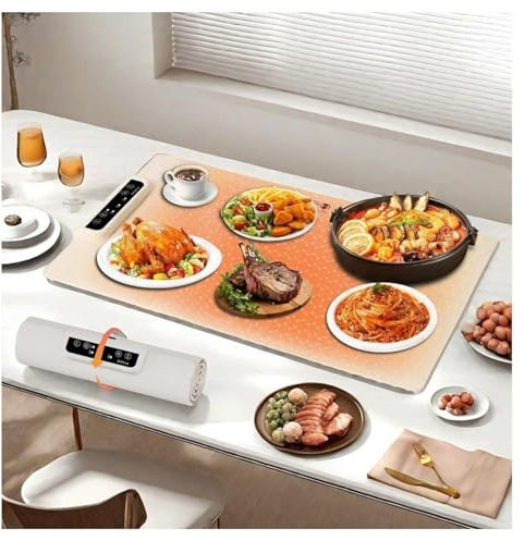 Hazomeu Bandeja De Calentamiento De Silicona 60-100°c Control De Temperatura Bandeja Calienta Platos Alfombrilla Portátil De Silicona Bandeja De Calentamiento Eléctrica
