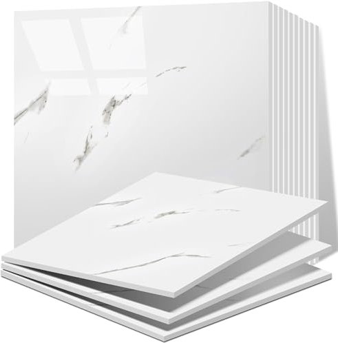 Vieshful 10 Piezas azulejos adhesivos cocina, Panel PVC Marmol Vinilos Azulejos de 30 x 30 cm Para la Pared, Azulejos Adhesivos para Cocina, baño, Sala de Estar