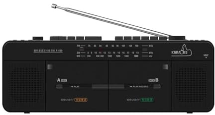 Registratore a doppia cassetta con radio FM/SW/AM, riproduzione di schede MP3/USB/TF e registrazione one-touch per trascrizione audio