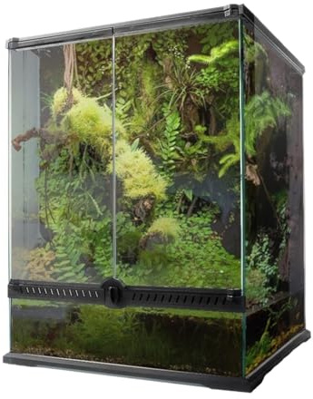 PXIWDAN Reptile Breeding Box Reptile Terrarium Glass Transparent Feeding Box Breeding Box Faunarium(30x45cm)