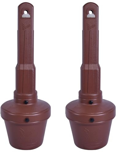 VILMON 2 Pack 42 Inch Outdoor Standing Ashtray, Plastic Cigarette Butt Disposal Bin for Outdoor Use, Durable Stand for Patio, Garden, and Public Spaces - Coffee