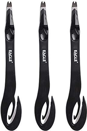 Eagle Staple Remover, Staple Puller, Push-Style, Built-in Letter Opener, 3-Pack, Black