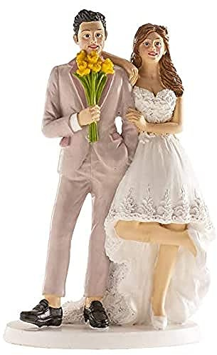 Dekora - 305096 Décoration de gâteau de Mariage pour poupées de mariés Bruxelles Blanc 16cm