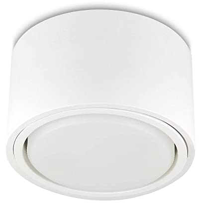 Sweet Led Aufbauleuchte aus Aluminium flach, 4000K, 750Lumen, GX53 Spot Fassung 8,2W, 230V, Decken Aufbauspot, Aufputz (weiß-rund)