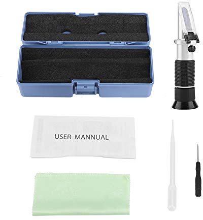 refractómetro portátil de mano para alcohol de uva y vino 0-25% Vol 0-40% Brix 0-22 Baume,Refractómetro Brix, refractómetro probador de salinidad kit de prueba de agua salada refractómetro refra