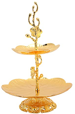 Alzata per Cupcake a Due Piani Alzata per Dolci in Oro Stile Europeo per Dessert