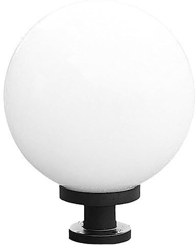 OSALADI Lampada A Globo Con Montaggio Su Palo 20Cm Sfera Tonda In Acrilico Lampada A Colonna Esterno Villa Recinzione Lampione A LED Lampione Giardino Con Base Per Prato