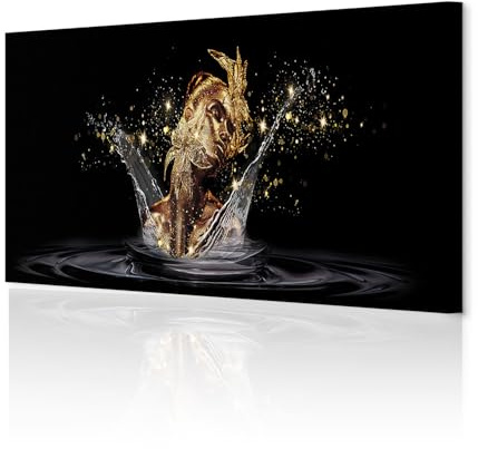 decomonkey - Tableau Acoustique Personnages 135x45 1 Pièce - Impression sur Toile Décoration Maison Isolation Peinture Image Phonique Déco Bureau Abstraction les femmes modernes font face à l'eau