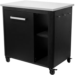 cozze Mesas de Cocina para Exteriores, Acero Inoxidable, Negro, 90 x 60 x 90 cm