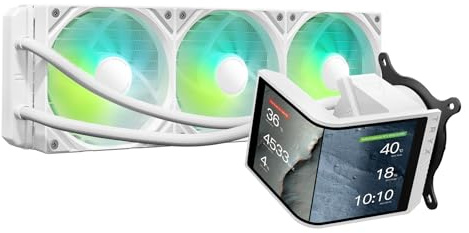 TRYX PANORAMA SE 360 ARGB White 360mm AIO Rotatable 6.67'' AMOLED Curved Screen 3D Anamorphic Effect Customizable AIO Cooler 360mm White Asetek Adela 280w TDP Intel LGA 1851/1700/1200/115X AMD AM5/AM4