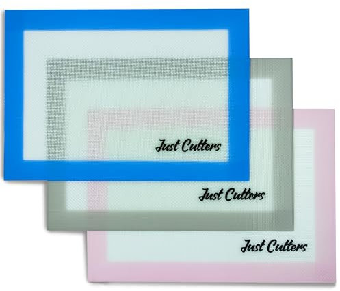 3 Pack Thick Durable Reinforced Silicone Baking Mats, Oven Proof Non-Stick Washable Bakeware Tray Liners for Cookies, Pastries, Bread, Cake