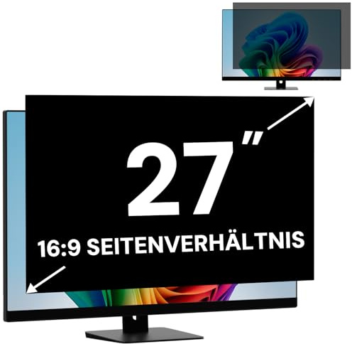 FYJRCY 27 Inch Computer Monitor Privacy Screen Filter for 16:9 Aspect Ratio Monitor, Removable Computer Screen Privacy Shield and 27 Inch Anti Blue Light Glare Filter