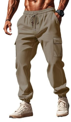 Halfword Pantalon Cargo Homme Pantalon de Travail Homme Baggy Slim Fit Casual Pants