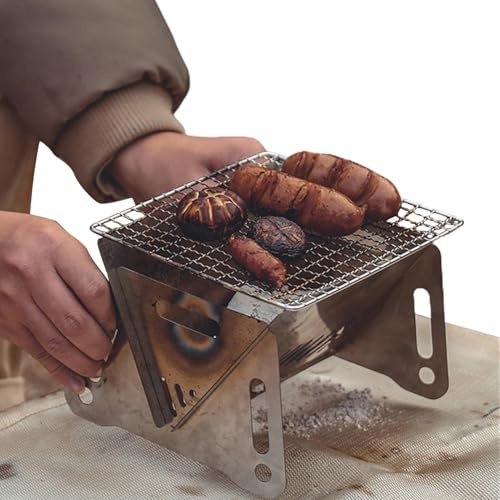 - Barbecue au charbon de bois - Fumeurs en plein air - Portable - Table pliante - Thermomètre intégré, bac à charbon de bois réglable et grand fumeur de barbecue au charbon