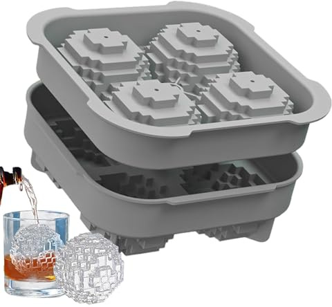 Golf Ball Ice Molds,Silicone Maker Freezer in 4 Golf Shapes | Ice Ball Cube Mold,for Maker Whiskey Cocktails Tequila Vodka Fruit Jelly Chocolate Vanilla Sauce Pudding