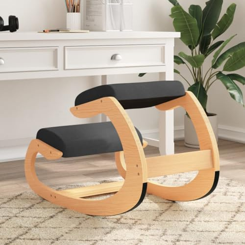 Genérico Taburete Rodillas Madera contrachapada Abedul Negro 55x84x55 cm
