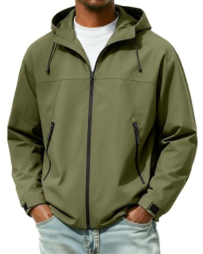 DUHGBNE Giubbotto Estivo Giacca Primaverile Uomo Giubbino Primaverile Uomo Giubbotto Leggero Lunga Maniche con Zip Giacca Sportiva e Tasche Mezza Stagione