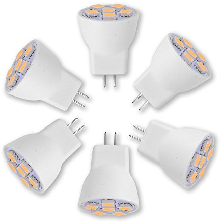 MR8 Light Bulb LED Replacement For Mini Halogen Recessed Lamps 12 Volt 1 Diameter GU4 RV Boat Camper Yacht Train Motor Home Interior Tiny House Ship Van Truck Sprinter Lighting - Cool White - 6 Pack