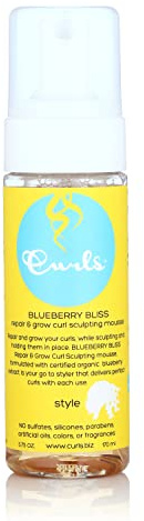 Curls Blueberry Bliss Sculpting Mousse - 5.75 oz, For Textured, Coily, and Curly Hair, Styling Hair Mousse Great for Twist Outs and Wash & Go's