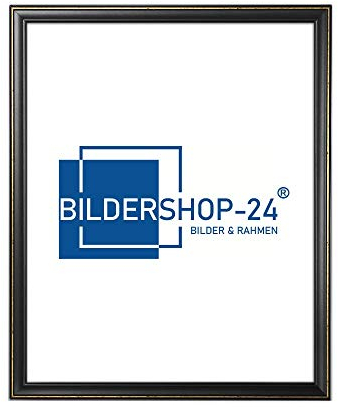 Bilderrahmen Barockrahmen Kalypso 50 X 70 cm (PUZZLEFORMAT) Schwarz Goldglanz Antik ANTIREFLEX