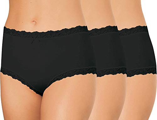 Nina von C. Damen-Taillenslip 3er-Pack Modal schwarz Größe 42