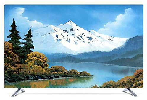 NAKAN Housse de Télévision Anti-poussière 20 -80 Universel Protecteur pour écrans Plats Incurvés Couverture des Télévisions Modernes D'intérieur en Polyester Imprimées(Color:Montagne,Size:40in)