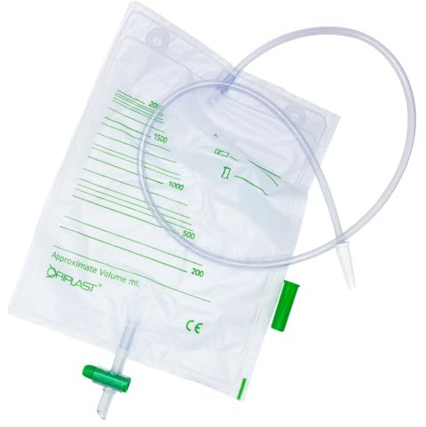Urinbeutel, 2000 ml, 900 mm, RSV, Bodenablauf, Stufenkonnektor