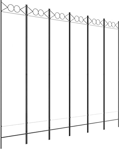 Cloison de séparation 6 panneaux Blanc 240x200 cm Tissu