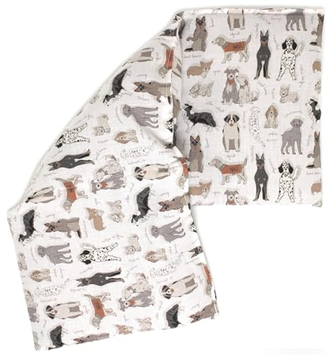 Giraffenland Bio-Körnerkissen 20x50cm 3-Kammer - Bio Füllung & Bio Stoff Liebe Hunde - 2in1 Wärmekissen und Kältekissen für Mikrowelle, Backofen, Gefrierfach