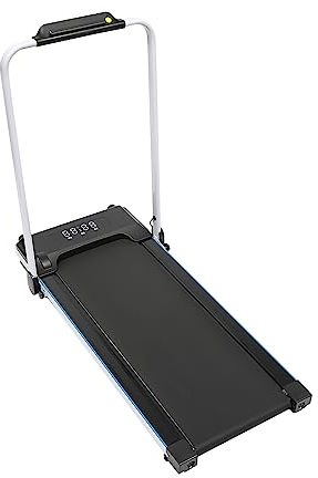 OUBUBY Löpband för hem, motoriserat löpband vikbart löpband fitness träningsband med fjärrkontroll LED-display och armstöd löparmatta bord lämplig för hem och kontorsbruk