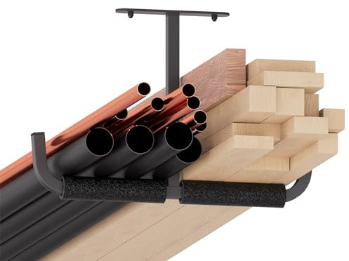 QLS Gancio da parete doppio per scaletta Angel gancio di montaggio a soffitto in schiuma protettiva nero – 2 pezzi