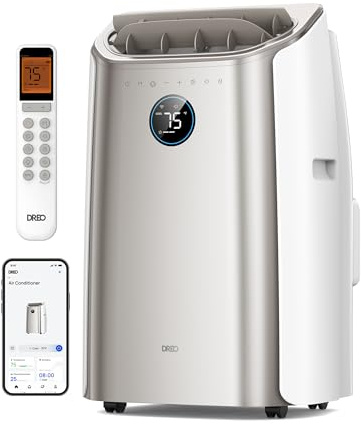 Dreo Smart 3-in-1 Portable Air Conditioner, 10000 BTU Drainage-Free Cooling AC Unit, Silent Mobile Air Conditioner for Bedroom, APP/Voice/Remote Control, 24h Timer with Fan &Dehumidifier, Gold