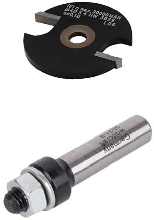Bundle aus wolfcraft Scheibennutfräser HM - 3829000 - Für Fräsarbeiten mit Oberfräse und stationärem Fräsmotor - für Holz - 40x4 mm - für Oberfräsen + wolfcraft 3931000 Schaft für Scheibennutfräser