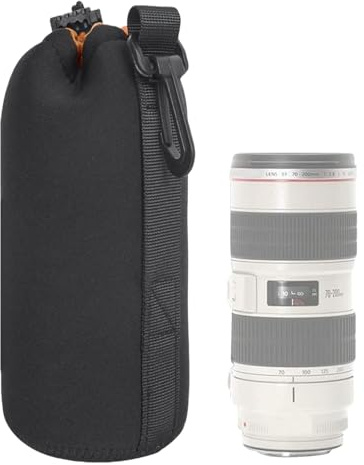 Generisk neopren kameraväska, kameralinsficka – linsväska gjord av | neopren, linsskyddshölje, mjuk neopren DSLR-objektivväska för förvaring av kameralinser, teleobjektiv, flerfärgad, 25cm, Se