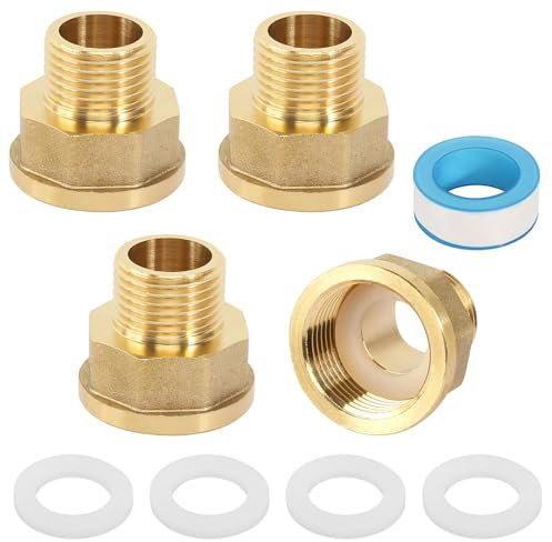 4 pezzi Riduzione da 1/2 pollici a 3/4 pollici Riduttore da 1/2 pollici Esterno x 3/4 pollici Interno AG/IG Riduttore con guarnizione in gomma Adattatore per la conversione di giunti di tubi