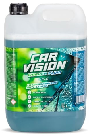 AutoFullCar - Car Vision FullCarX 5 l. - Limpiaparabrisas Anti Lluvia 2 en 1 Listo para Uso - Limpieza de Cristales de Coche con Efecto Hidrofóbico para Mejorar Visibilidad y Repelente de Lluvia