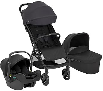 Graco - MYAVO™ TRIO - Passeggino leggero con chiusura veloce (0-22 kg), seggiolino auto per neonati (da 40 a 75 cm), navicella (mx. 9 kg); colore Charcoal