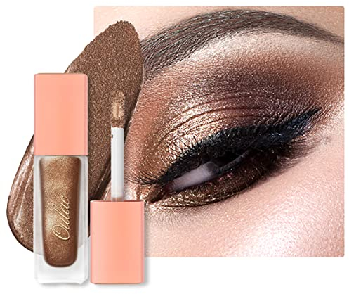 Oulac Ombretto Liquido Glitter Occhi - Metallo Bronzo Brillantemente Lunga Durata Shimmer Lustro Impermeabile e Resistente al Sudore (16)