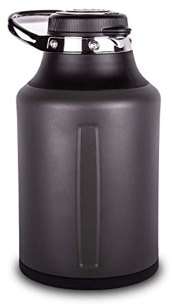 GrowlerWerks Element Stainless Steel Growler – Double-Wall Vacuum-Insulated for Cold Beverages All Day – Beer, Seltzer, Hydro, Coffee – Easy Pour Spout, Twist Lock Cap, and To Go Carry Handle, 64 oz