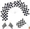 25 Pièces Drapeau Damier,Drapeaux de Course à Damier,Mini Drapeau à Carreaux Noir et Blanc pour Décorations de Fête Fournitures,14 * 21cm